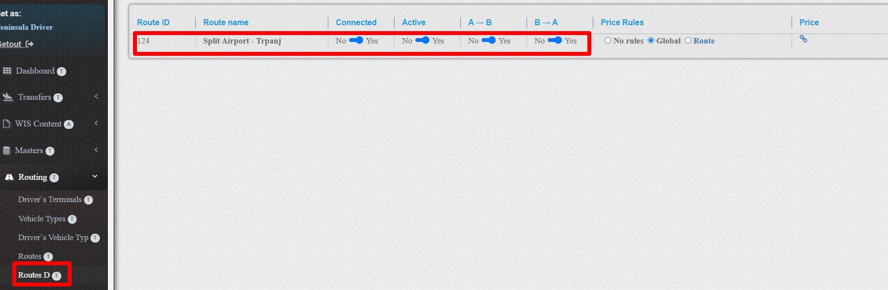 15. Partner`s routes